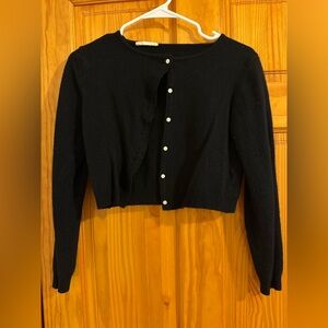 GLOWNY cropped black cardigan